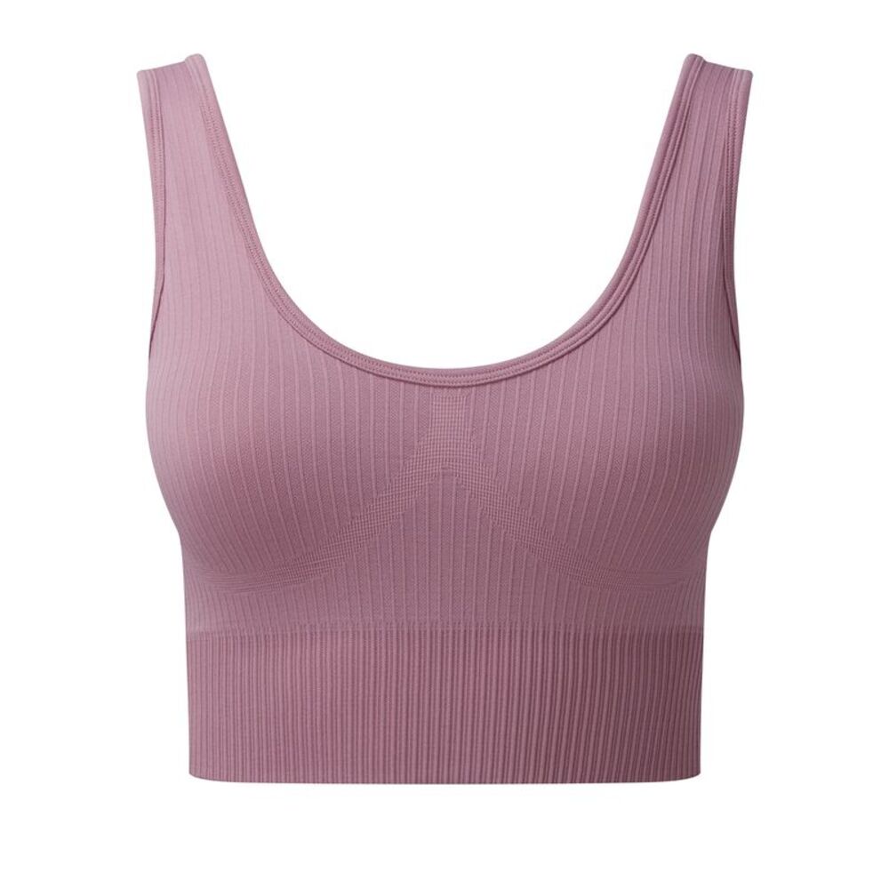 TriDri Womens/Ladies Multisport Ribbed Seamless 3D Bra / Mauve